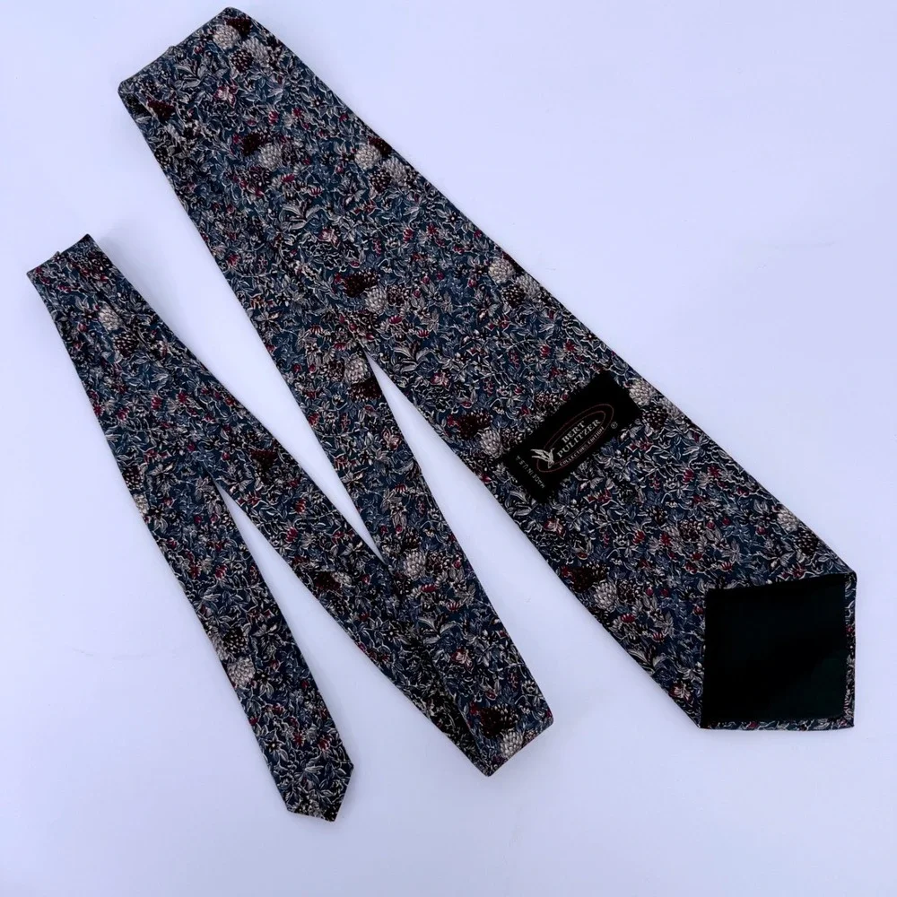 Vintage Bert Pulitzer Collectors Edition Mens Silk Tie Floral Botanical 90s 1990